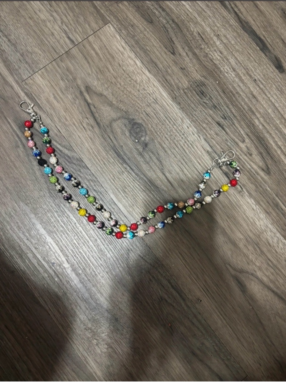 Multicolor Beaded Double-Strand pants chain